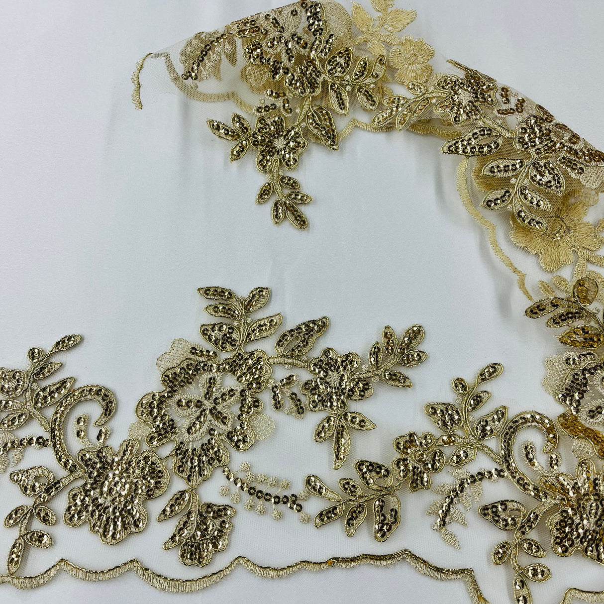 Beaded Floral Lace Trim