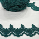 Beaded Corded Lace Trim on Polyester Net Mesh 3" Wide
