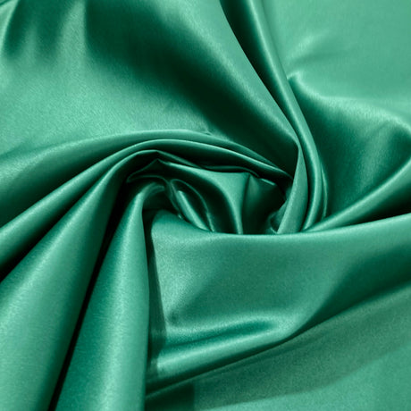 Satin Bridal Fabric - 100 Percent Polyester Lace Fabric, 60" Width, Black (1 Yard)
