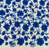 Beaded 3D Floral Lace Fabric