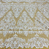1 Yard Corded Bridal Lace Fabric Embroidered on 100 Percent Polyester Net Mesh 53 Inch Width