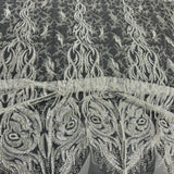 Beaded Corded Bridal Lace Fabric