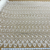 Embroidered Lace Fabric Ivory Mesh