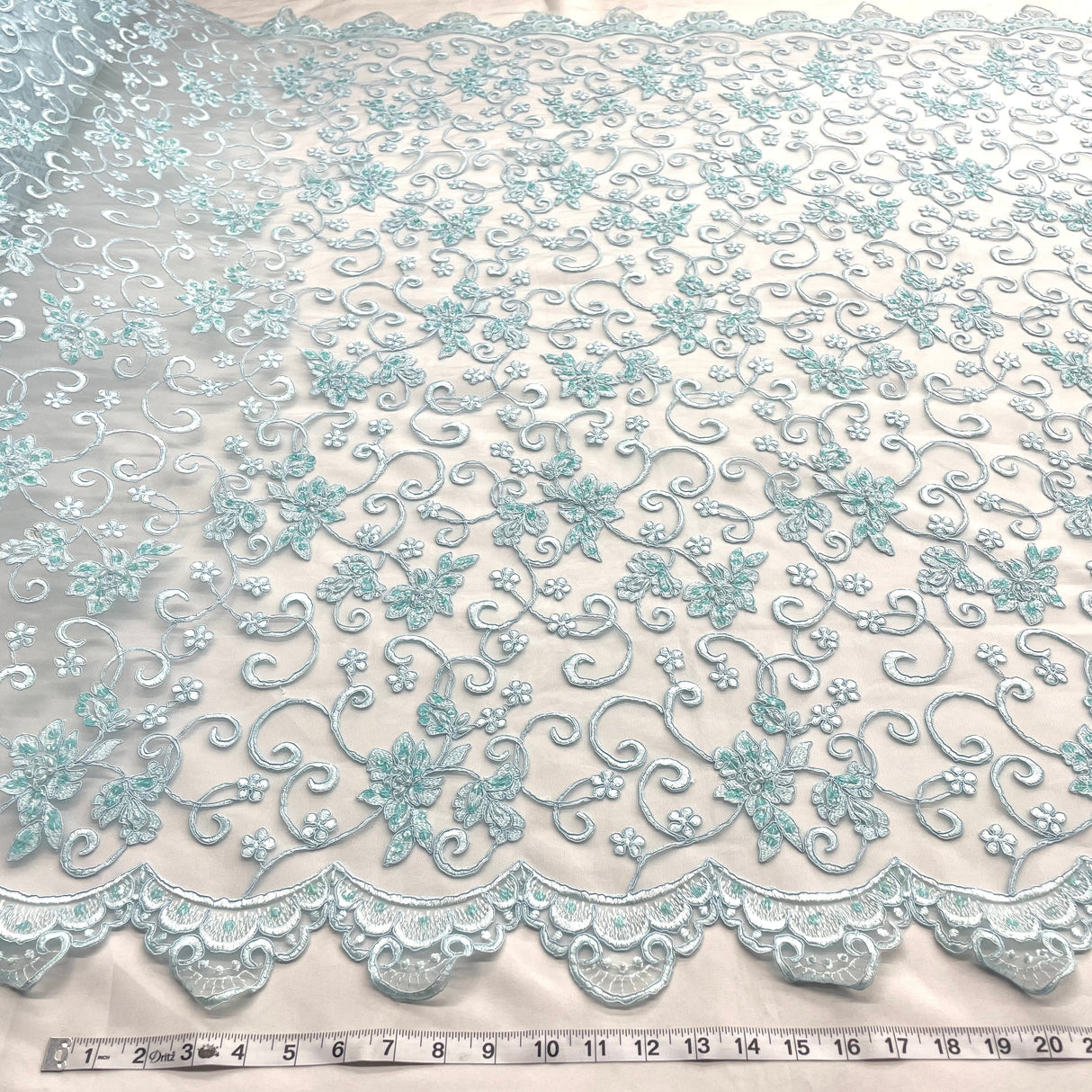 Beaded Corded Bridal Lace Fabric 54" Wide