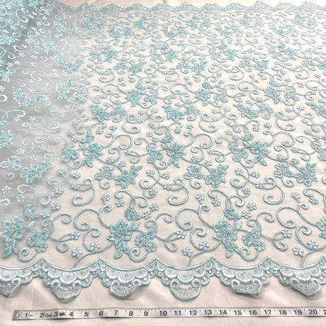 Beaded Corded Bridal Lace Fabric 54" Wide