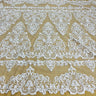 Embroidered Corded Bridal Lace Ivory Mesh