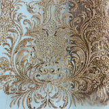 Beaded Lace Fabric on Polyester Net Mesh