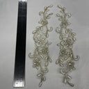 Beaded Corded Lace Applique on Polyester Organza