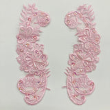 Beaded Lace Applique on Polyester Organza