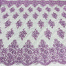 Beaded Corded Lace Fabric With Scallops
