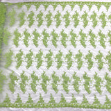 1 Yard Silver Corded Bridal Lace Fabric Embroidered on Polyester Net Mesh for Wedding and Evening Gowns – 54"