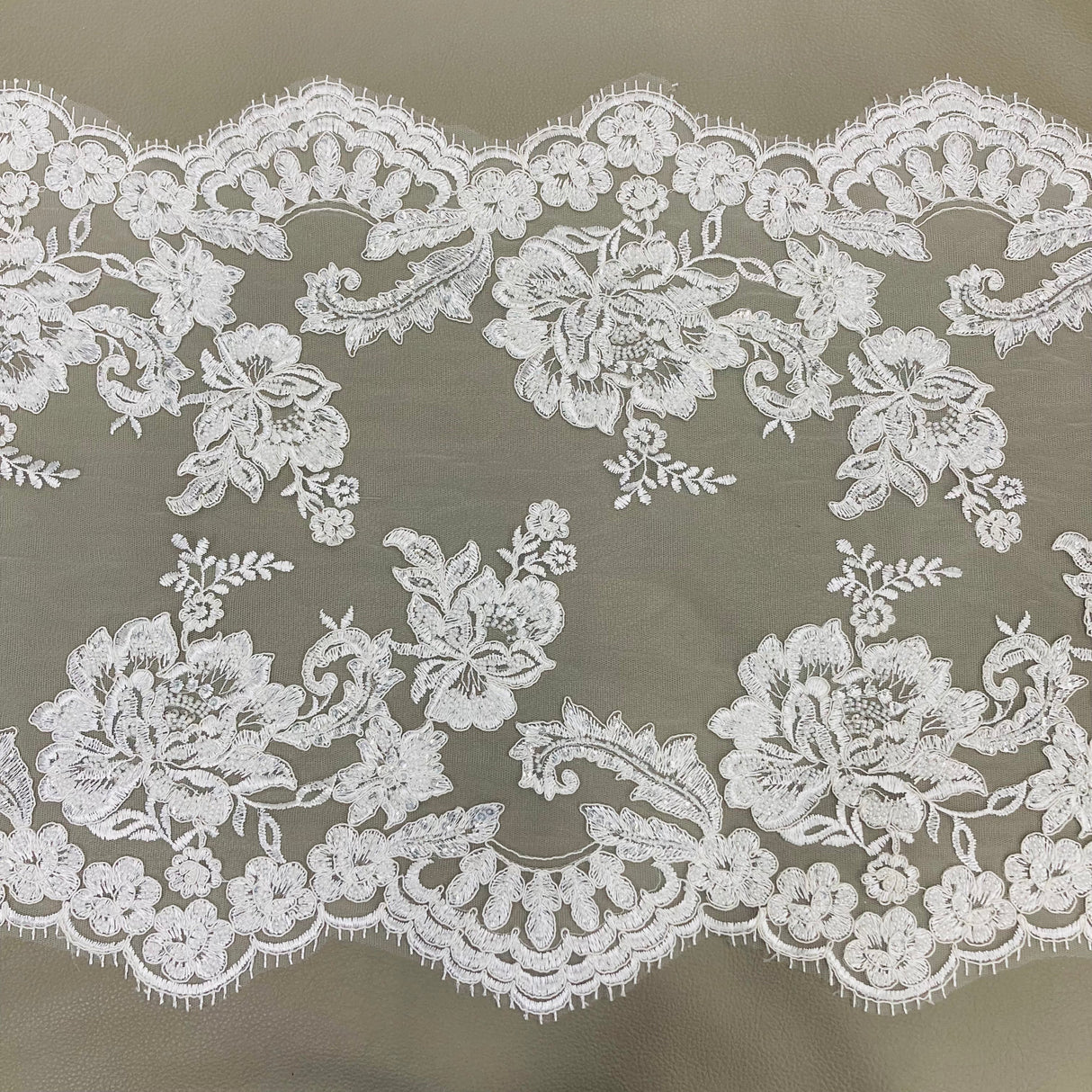 Beaded Floral Lace Trimming