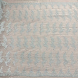 1 Yard Corded Embroidered Bridal Lace Fabric for Wedding Gowns 54 inch Width