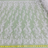 1 Yard Handmade Beaded Lace Fabric Embroidered on Polyester Net Mesh 54 inch Width
