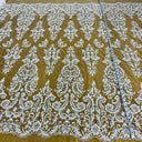 Beaded Lace Fabric on Polyester Net Mesh 52"
