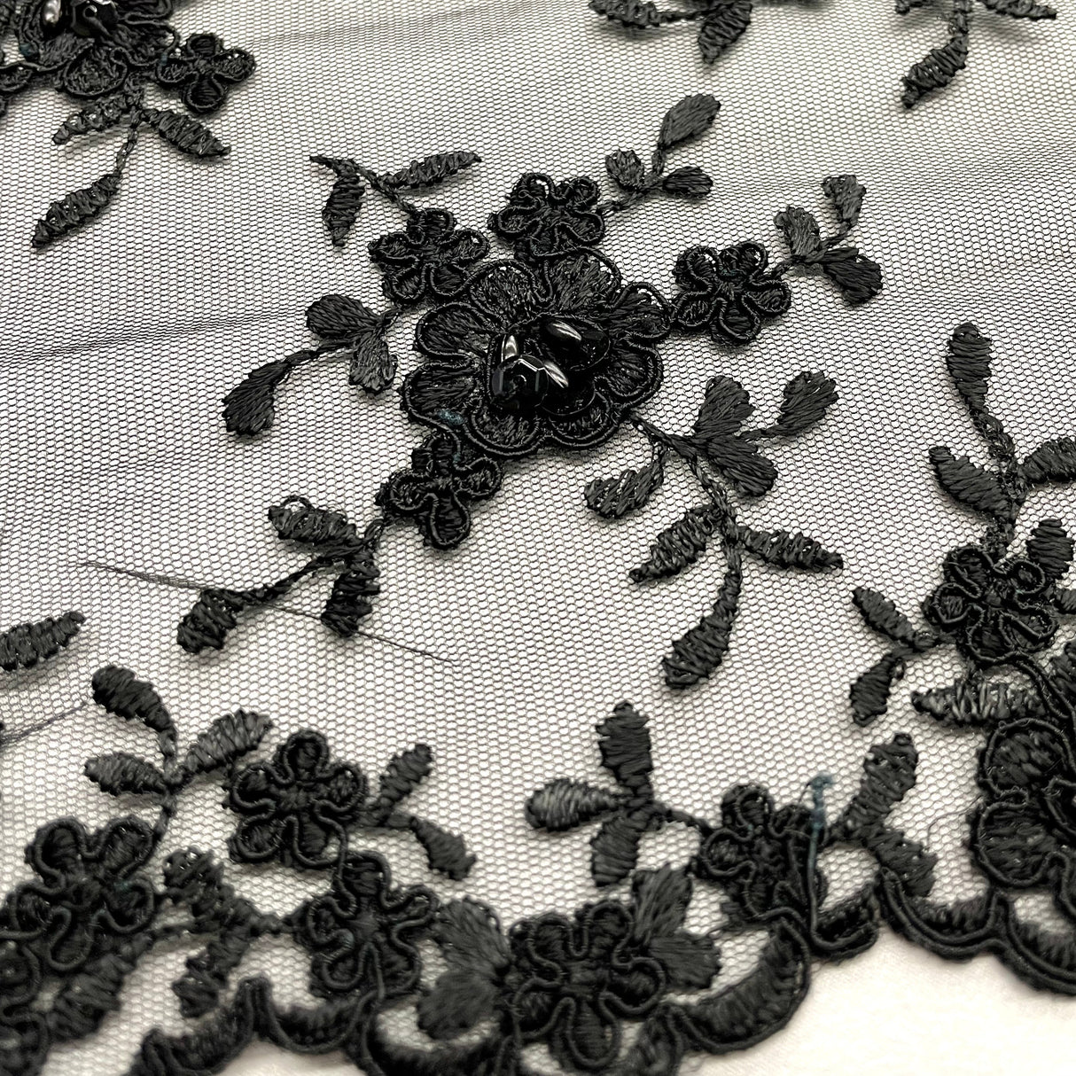 Beaded Corded Bridal Lace Fabric 52" Wide