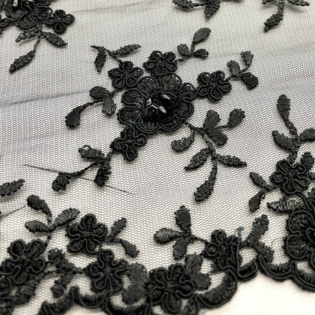 Beaded Corded Bridal Lace Fabric 52" Wide