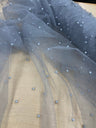 Glitter Mesh Fabric with Pearls