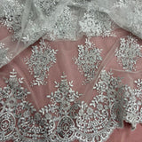Beaded Corded Lace Fabric 56" Wide