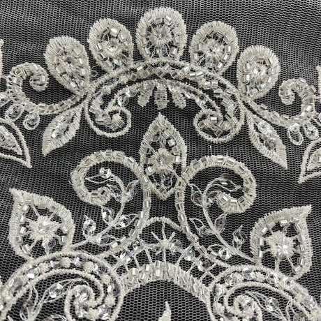 Beaded Sequined Lace Fabric
