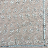 1 Yard Corded Bridal Lace Fabric Embroidered on Polyester Net Mesh for Elegant Wedding and Evening Gowns – 54"