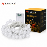 Black/White Wire 30 LED Bubble Globe String Lights Holiday Decor