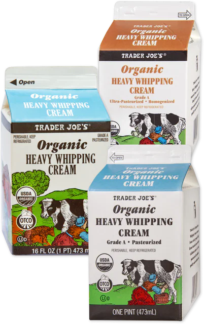 Organic Heavy Whipping Cream Rich High Fat Dairy Cream 16 Fl Oz