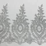 Corded Lace Trimming Embroidered Mesh