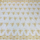 Beaded Corded Bridal Lace Ivory Mesh