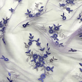 Beaded Lace Fabric on Polyester Net Mesh