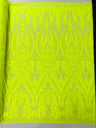 Big Sequin Damask Polyester Fabric - Damask Sequin Mesh, 54" Width (1 Yard)