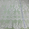 1 Yard Corded Bridal Lace Fabric Embroidered on 100% Polyester Net Mesh White