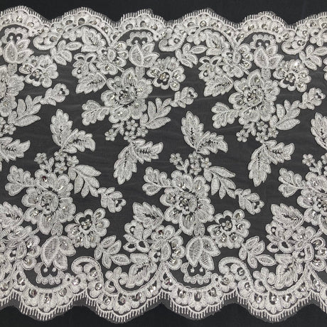 Beaded Corded Lace Trim 14.5" Double Sided