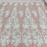 Beaded Embroidered Lace Fabric