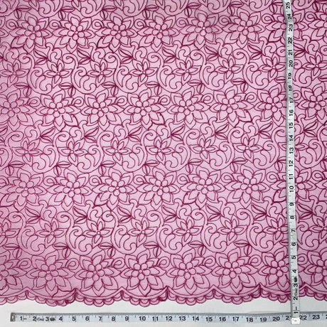 Corded Bridal Lace Fabric 54" Polyester Net Mesh