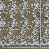 Beaded 3D Floral Lace Mesh
