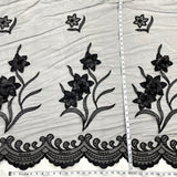 Beaded 3D Floral Lace Mesh