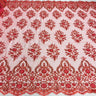 1 Yard Luxurious Beaded and Corded Bridal Lace Fabric Embroidered on Polyester Net Mesh