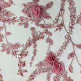 Beaded 3D Floral Lace Mesh