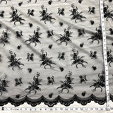 Beaded Lace Fabric on Polyester Net Mesh