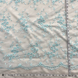 Beaded Lace Fabric on Polyester Net Mesh