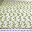 Beaded Lace Fabric on Polyester Net Mesh