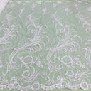 Corded Bridal Lace Fabric Embroidered Mesh