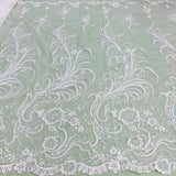 Corded Bridal Lace Fabric Embroidered Mesh