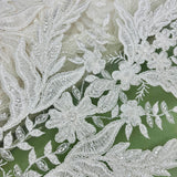 Beaded Corded Embroidered Bridal Lace