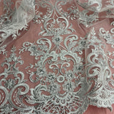 Embroidered Lace Beaded Bridal Mesh