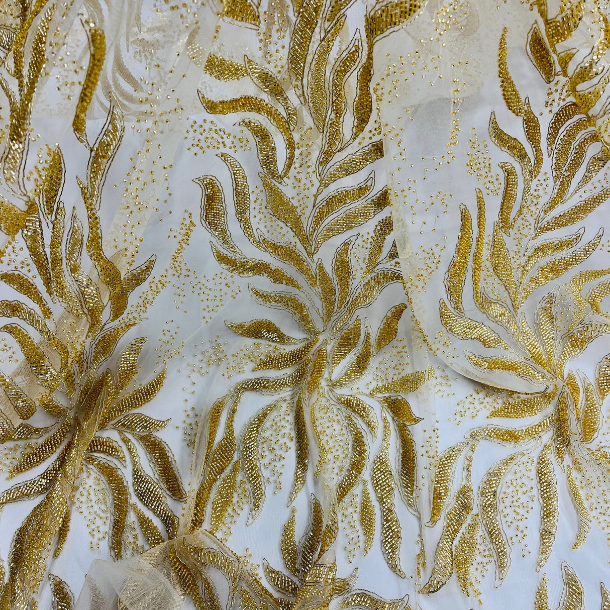 Beaded Corded Bridal Lace Fabric 58" Wide