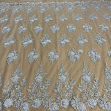 Embroidered 3D Floral Lace Black