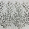 Beaded Lace Fabric Embroidered On 100 Percent Polyester Net Mesh - Gold, Silver, Ivory, White, 51" Width (1 Yard)