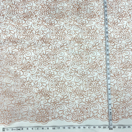 Embroidered Corded Lace Mesh Sky Blue